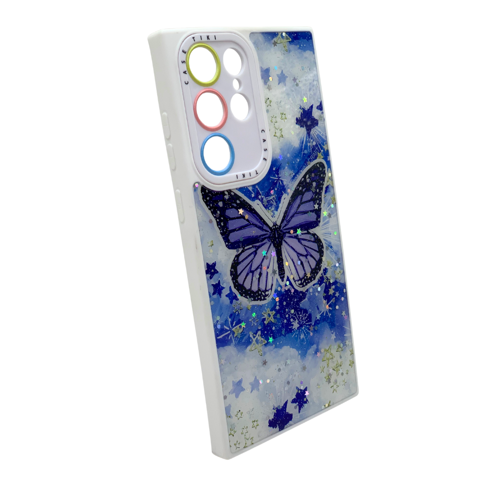 Funda con Mariposa y Correa para Samsung S22 Ultra