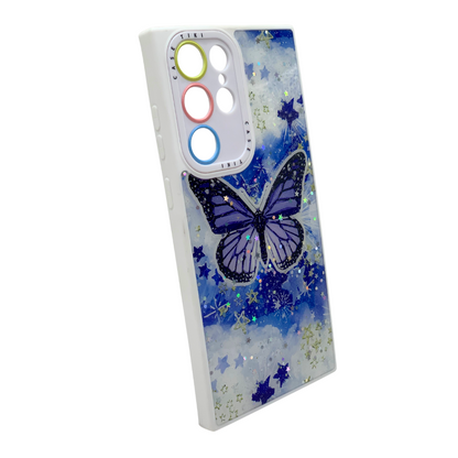Funda con Mariposa y Correa para Samsung S22 Ultra