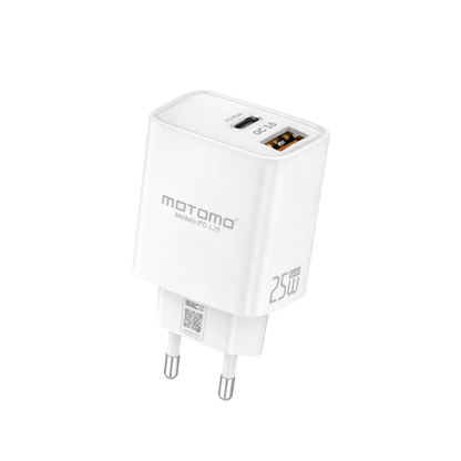Cargador Rápido Tipo C GaN Motomo PD-L25 25W, Certificación SEC