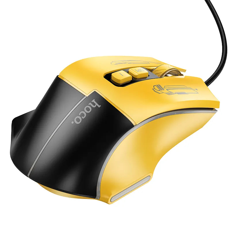 Mouse Gamer Hoco Con Cable Gm31 3600 Dpi Amarillo