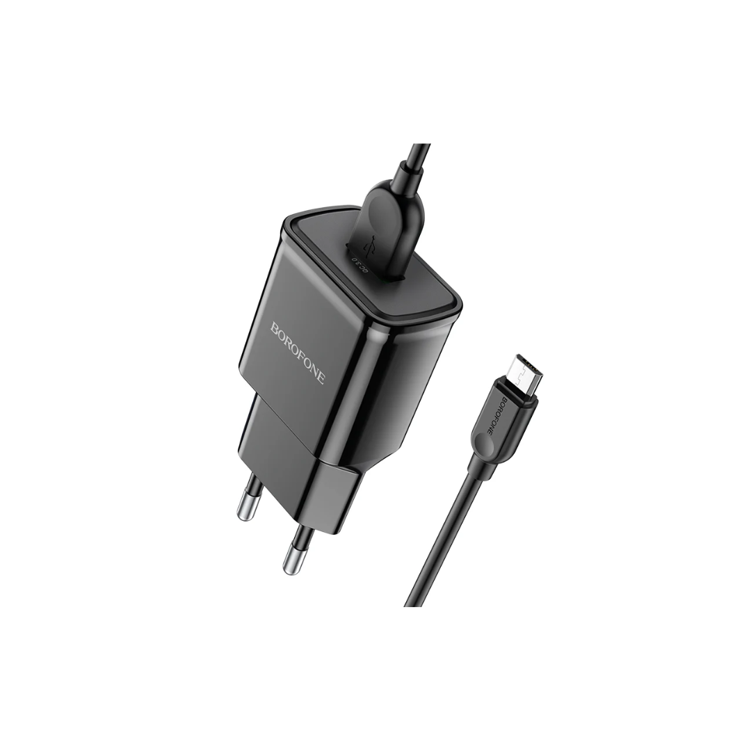 Cargador rápido Borofone BA59A 18W con Cable Micro USB