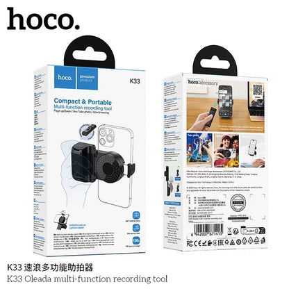 SOPORTE ERGONOMICO GRIP HANDLE BLUETOOTH UNIVERSAL HOCO K33 NEGRO