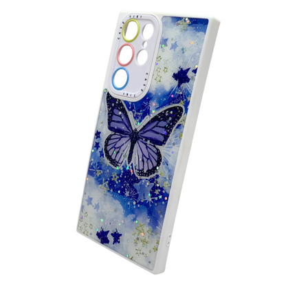 Funda con Mariposa y Correa para Samsung S22 Ultra