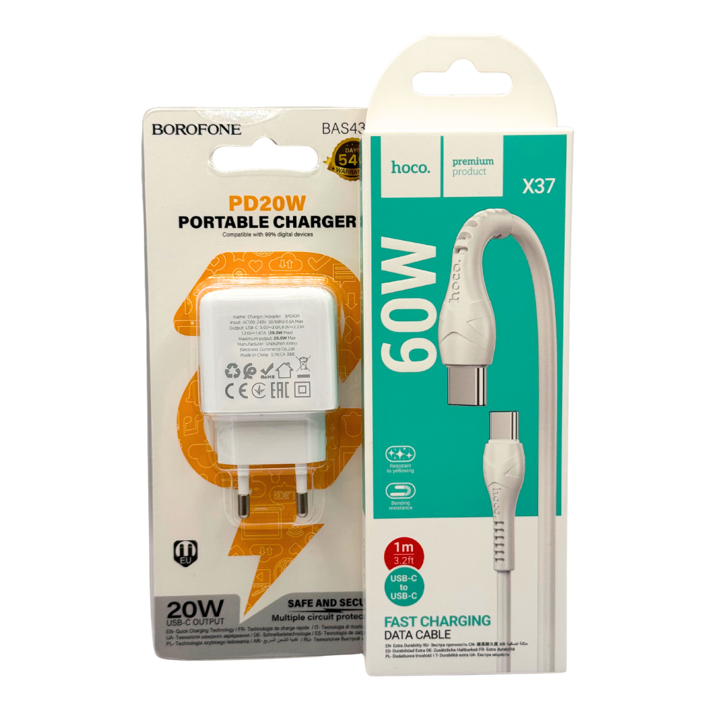 Cargador tipo C a C Borofone y Hoco
