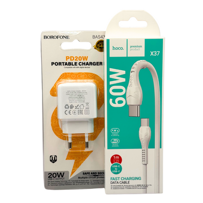 Cargador tipo C a C Borofone y Hoco