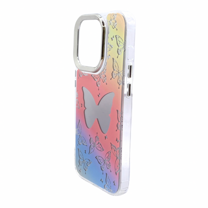 Carcasa Para iPhone 14 Pro Estilo Mariposas Con Espejo
