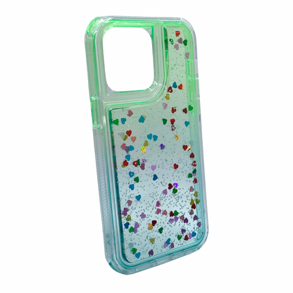 Carcasa Para iPhone 14 Pro Max Estilo Corazones Flotantes Reforzada