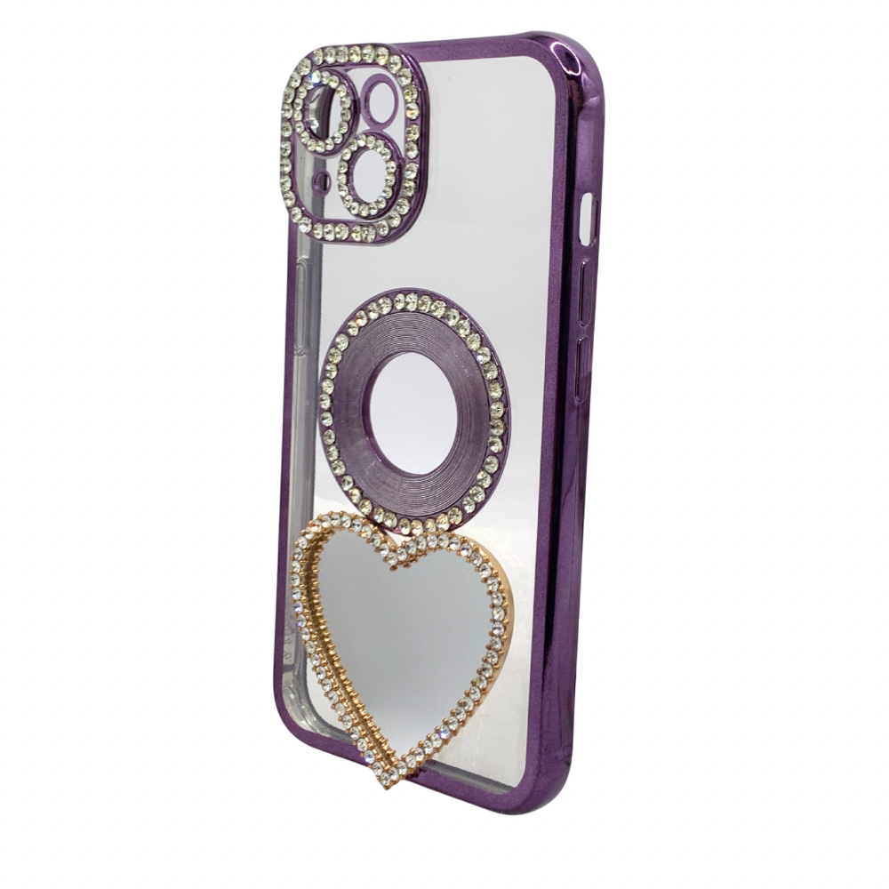 Carcasa Para iPhone 13 y iPhone 14 Estilo Corazón Espejo