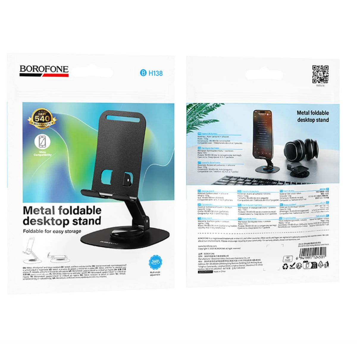 Soporte de escritorio para smartphone BOROFONE BH138 negro