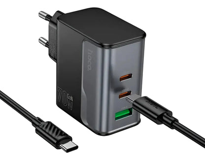 Cargador HOCO CS75a 70W 3 puertos USB-C mas 1 USB mas cable