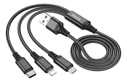 Cable Usb 3 En 1 Hoco X76 Tipo C Micro Usb Lightning 1 metro