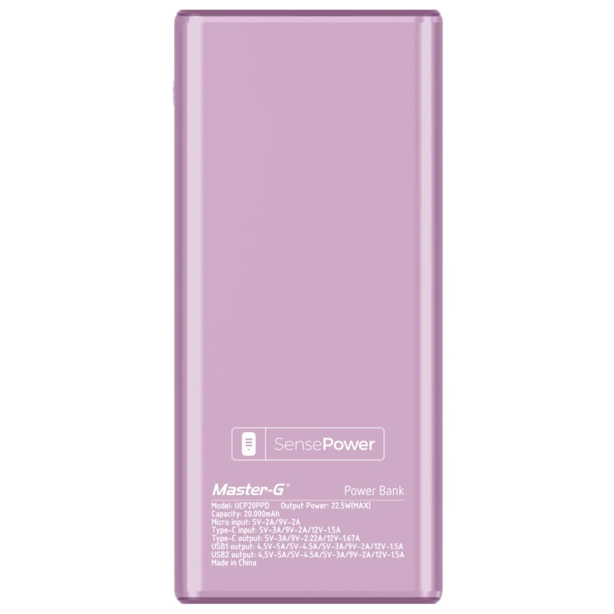 Batería Externa Power Bank 20000 Mah 22.5W UCP10PPD Rosada