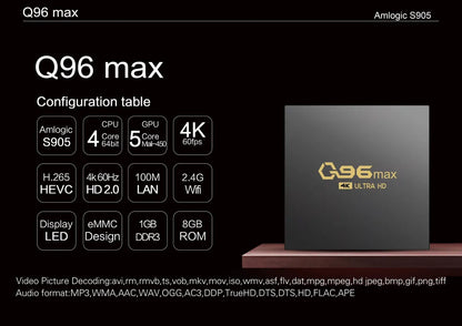 Tv Box Q96 4K Ultra HD android TV