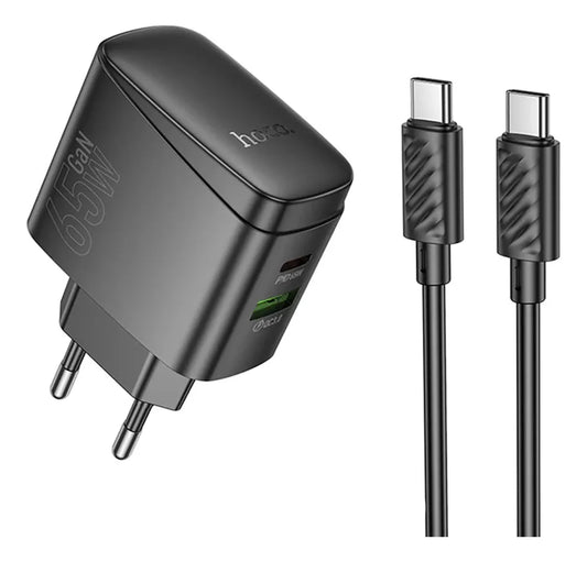 Cargador Carga Super Rapida Hoco Cs63a 65w mas Cable Tipo C