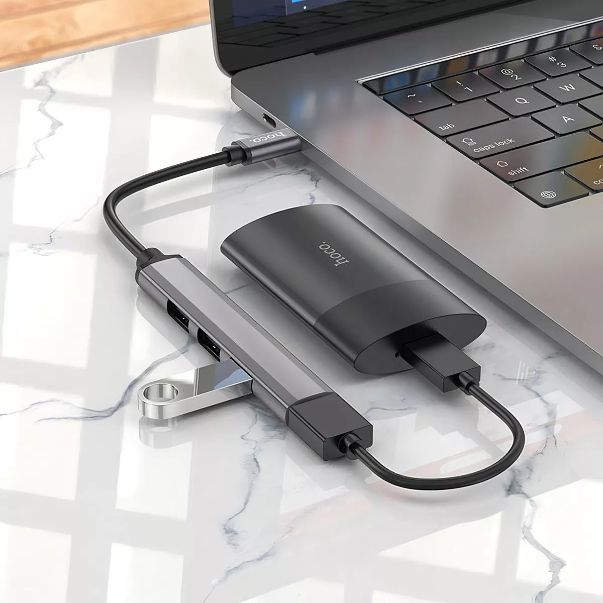 Adaptador tipo C Hoco HB26 4 En 1
