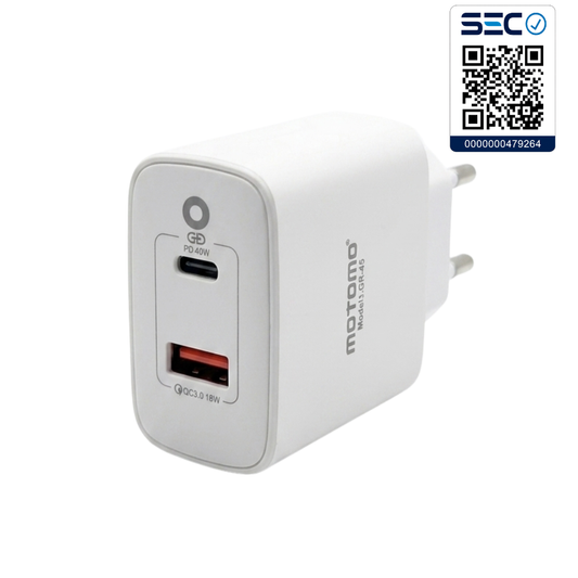 Cargador rápido MOTOMO CR45 45W PD + QC (Certificación SEC)