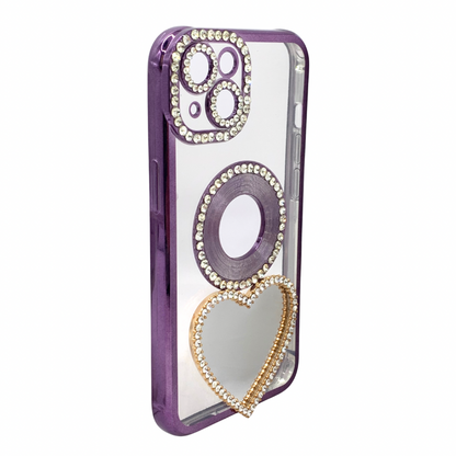 Carcasa Para iPhone 13 y iPhone 14 Estilo Corazón Espejo