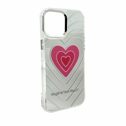 Carcasa Para iPhone 12 Pro Max Estilo Corazón Cromada