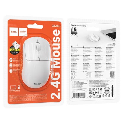 Mouse Inalámbrico Hoco Gm42 1600 Dpi Blanco