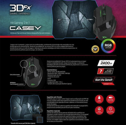 Kit Gamer 2 En 1 Mouse Y Mousepad 3DFX
