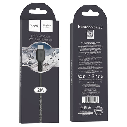 Cable USB tipo C de 2 metros Hoco X20 2 metros