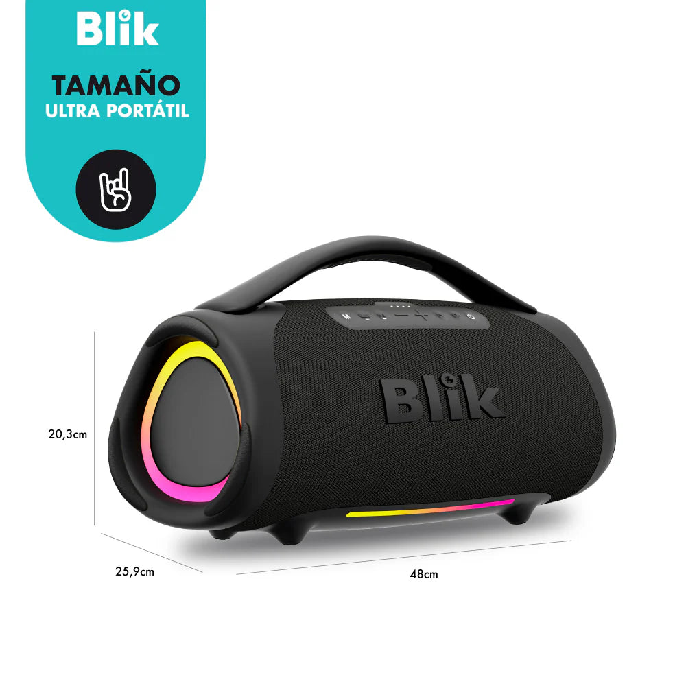 Parlante Bluetooth Portátil Blik Bass400 160W IPX7 12 Hrs