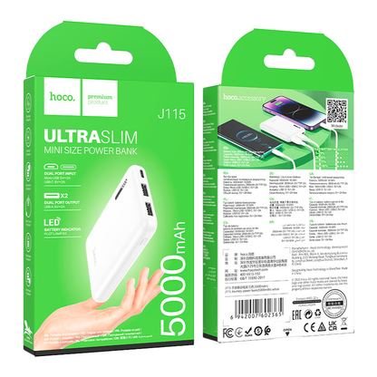 Bateria Portatil Powerbank Hoco J115 5.000 Mah Blanco