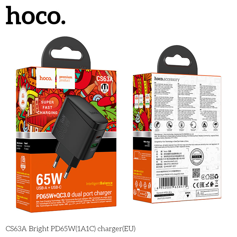 Cargador Carga Rapida Hoco Cs63a 65w