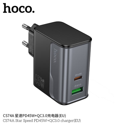 Cargador Carga Super Rapida Hoco Cs74a 45w Tipo C Usb