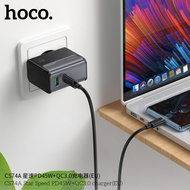 Cargador Carga Super Rapida Hoco Cs74a 45w Tipo C Usb