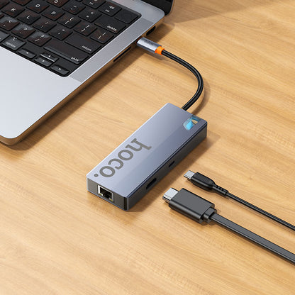 Hub Hoco HB51 Tipo C 6 en 1 con RJ45