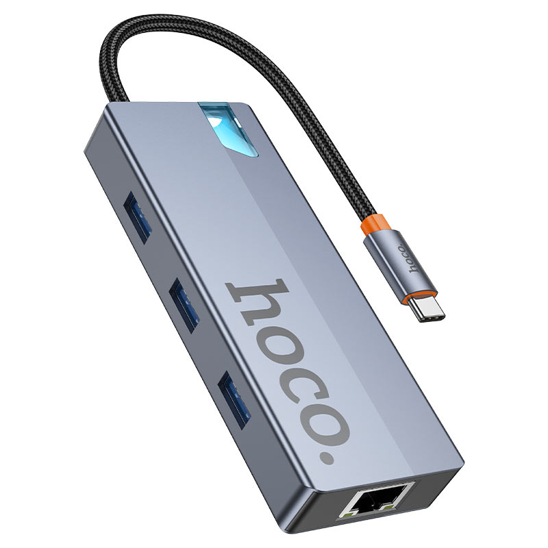 Hub Hoco HB51 Tipo C 6 en 1 con RJ45