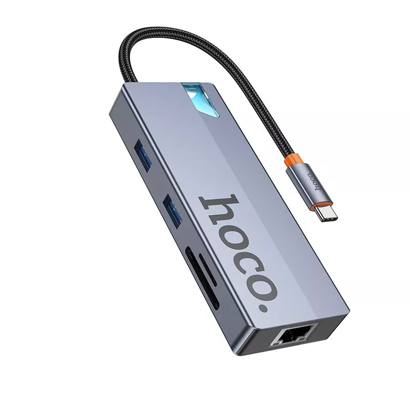Hub Hoco HB51 tipo C 8 en 1 con RJ45