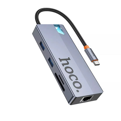 Hub Hoco HB51 tipo C 8 en 1 con RJ45