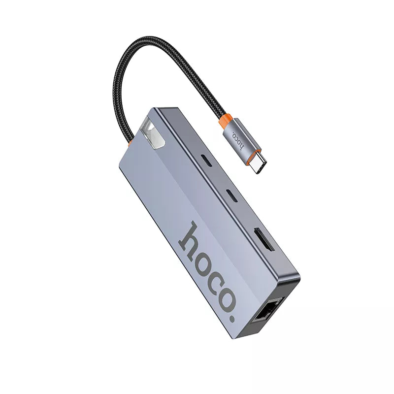 Hub Hoco HB51 tipo C 8 en 1 con RJ45