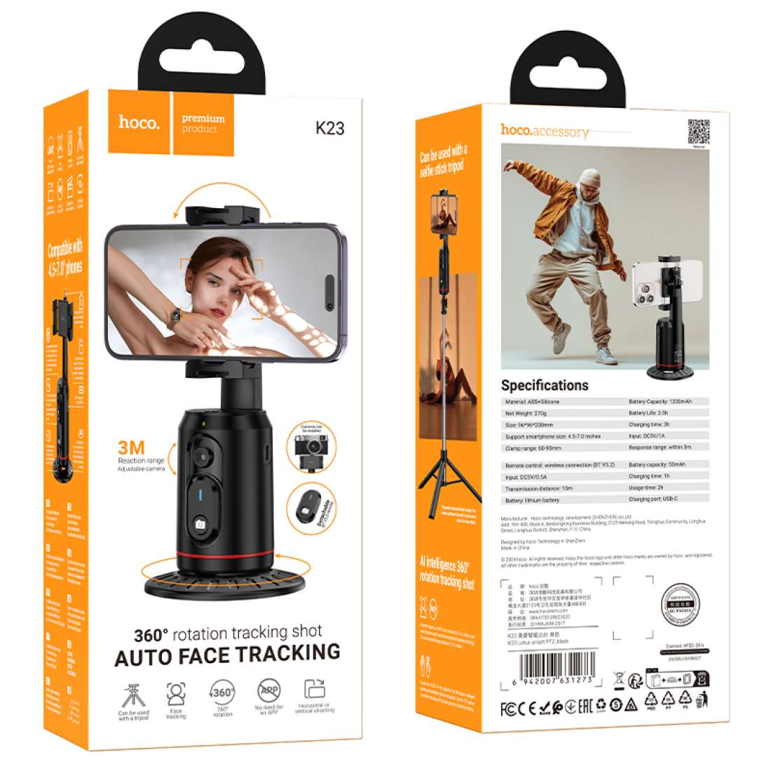 Tripode Bluetooth Hoco K23 Rotacion 360 y Seguimiento