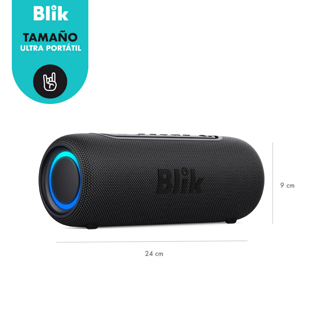 Parlante Bluetooth Portátil Blik Live Negro 10W IPX5 8 Hrs