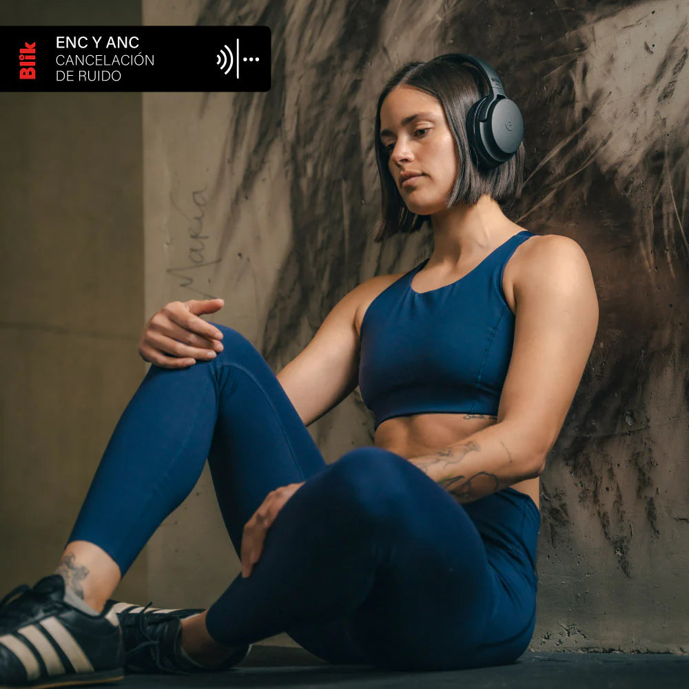 Audífonos Bluetooth Blik Neo Cancelación De Ruido 60H Negro