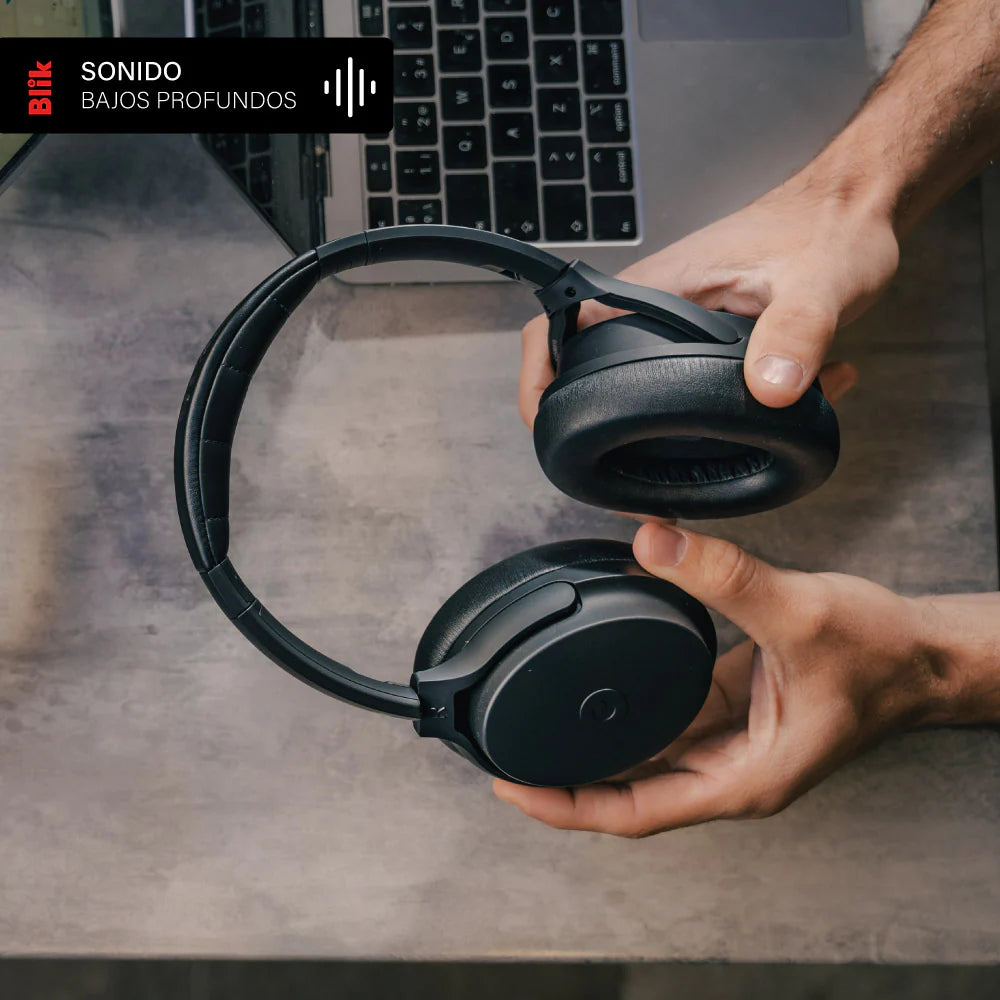 Audífonos Bluetooth Blik Neo Cancelación De Ruido 60H Negro