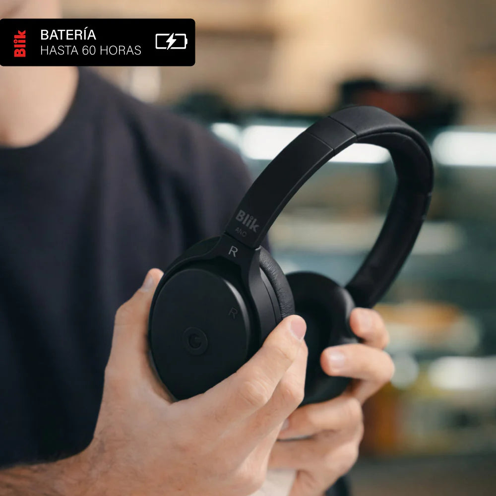 Audífonos Bluetooth Blik Neo Cancelación De Ruido 60H Negro