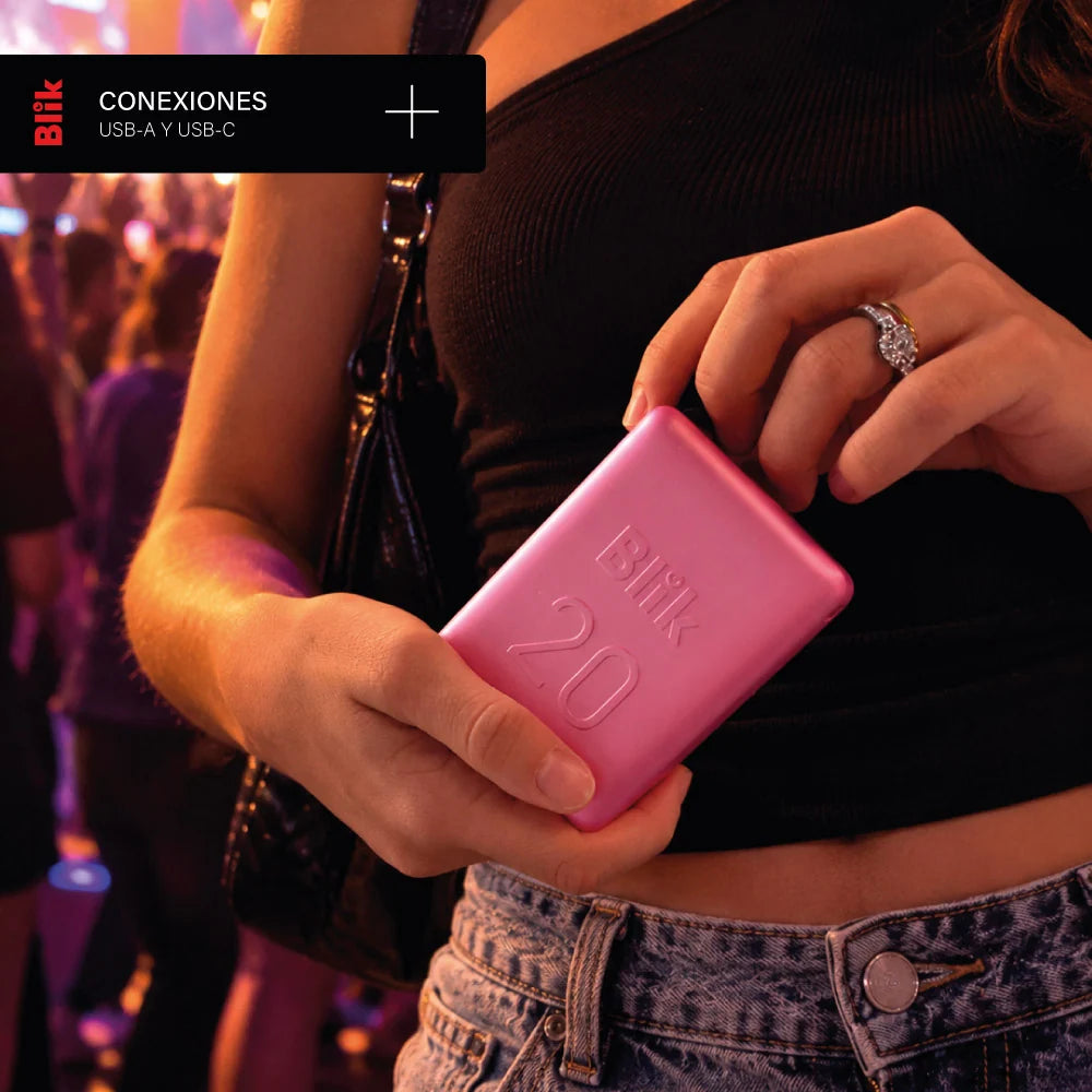 Batería Externa PowerBank Blik Power20 20000mAh 22.5W Rosado
