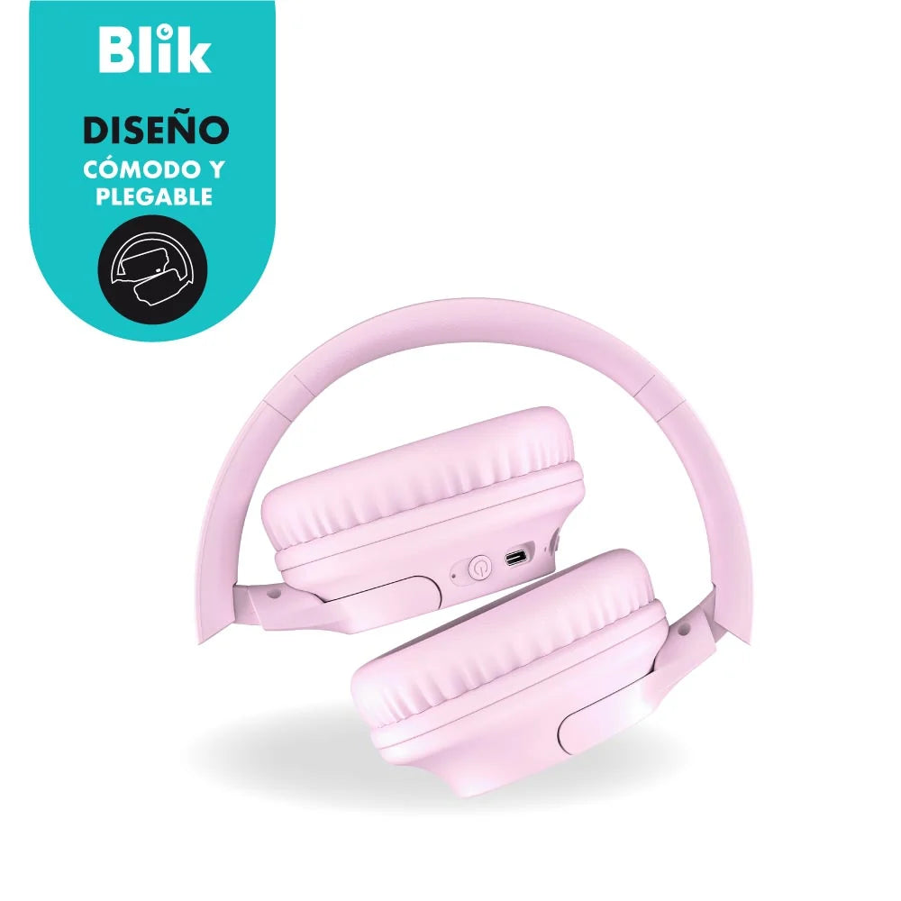 Audifonos Bluetooth Inalambricos Blik Soul250 rosa 20 Hrs