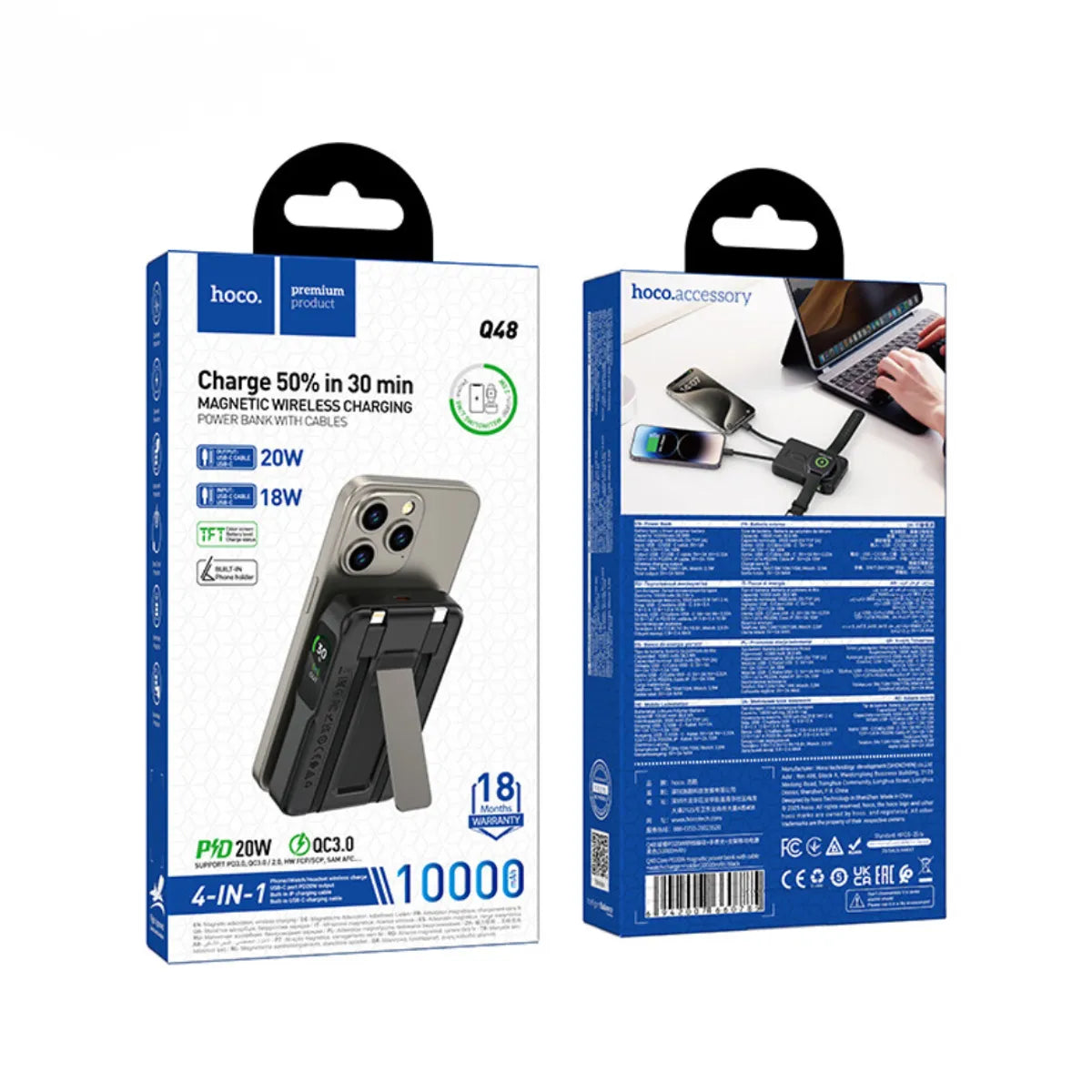 Powerbank Carga Rapida Hoco Q48 10000 mAh Negro