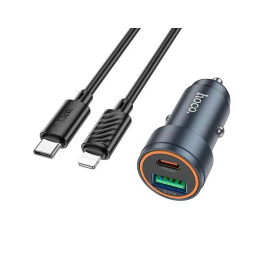 Cargador para automovil 30W con cable tipo c a lightning HOCO Z57A